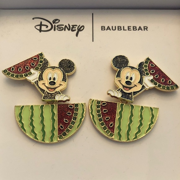 Adorable BaubleBar Mickey Mouse Watermelon Earrings. New in box. - Picture 1 of 10